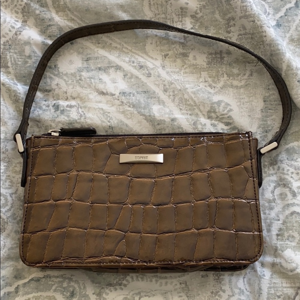 2/$30 Brown Faux Croc ESPRIT Purse